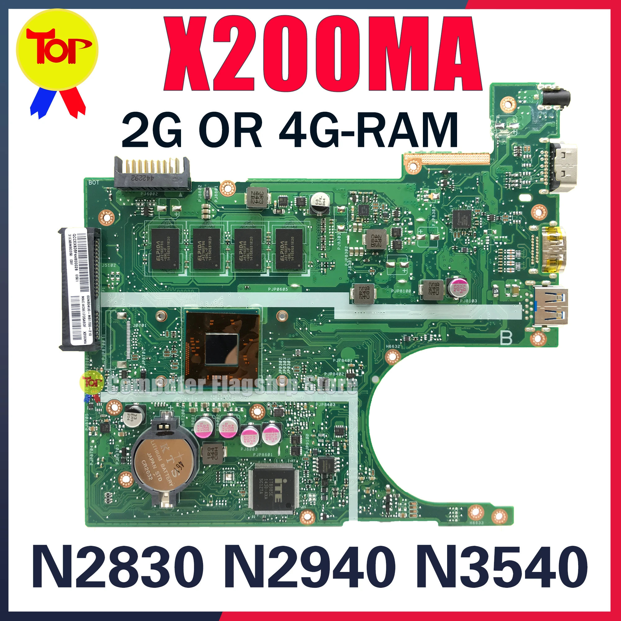 KEFU X200MA Laptop Motherboard For ASUS X200M F200M F200MA N2815 N2830