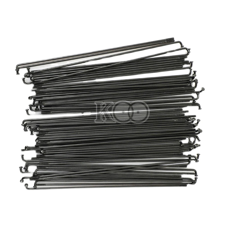 bike accessories bicycle spokes bike spokes nipples 20Pcs Black Bicycle Spokes 13G 2.3mm Diameter J-Bent Length 100-293mm #45 Steel Spokes+Nipples Knitting Needle