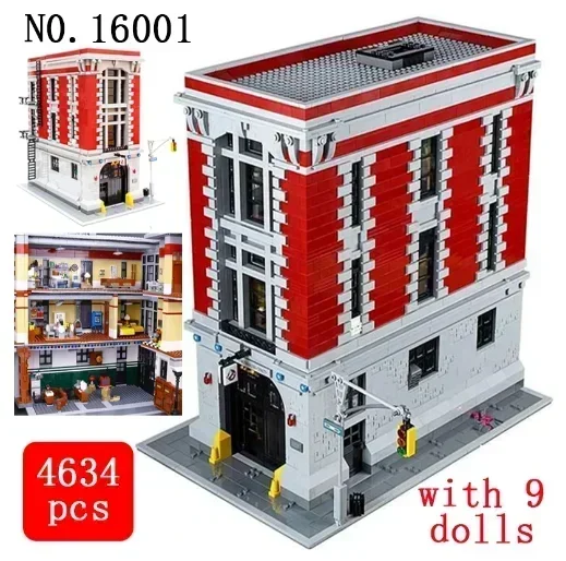 

4634Pcs City Street View Ghostbusters Firehouse Headquarters 16001 Building Blocks Bricks Kit Compatible 75827 Kid Birthday Gift