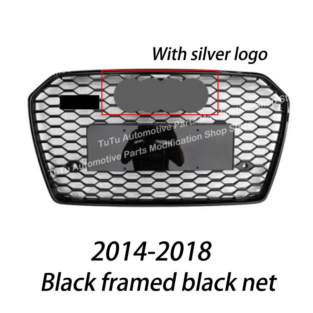 아우디 A6 4G C7 2014-2018용 프론트 범퍼 그릴, RS6 스타일 자동차 메쉬 그릴, 후드 프로텍터 커버 액세서리 튜닝