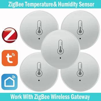 Tuya Zigbee Temperature And Humidity Sensor Voice Control Intelligent Home Hygrometer Real-time Monitoring Voice Alexa 1