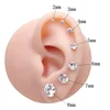 10pc 1pc G23 Titanium Lobe Piercing 4 Prong Zircon Ear Stud Tragus Cartilage Screw Earrings for Men Women Earrings Body Jewelry 3
