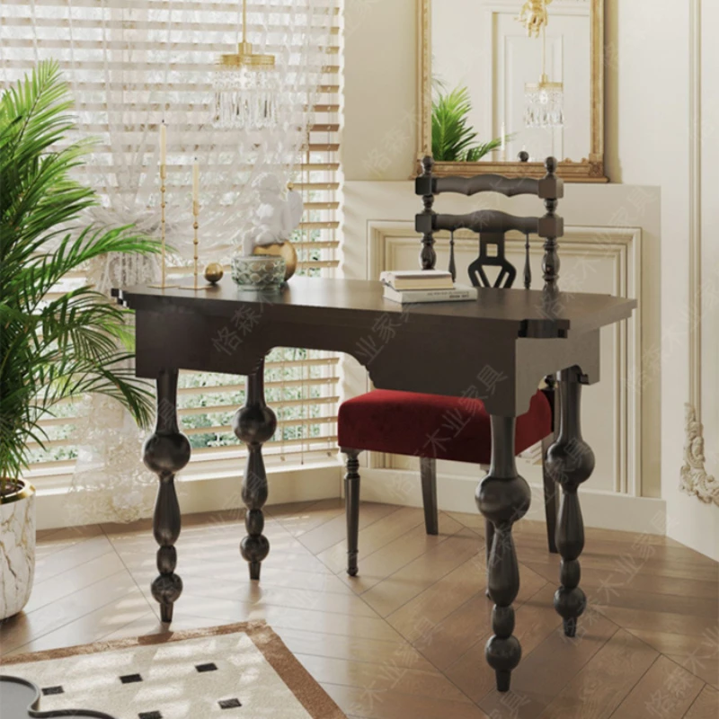 

Стол для учебы из массива дерева, компьютерный стол, американский стол для средней старой маленькой квартиры