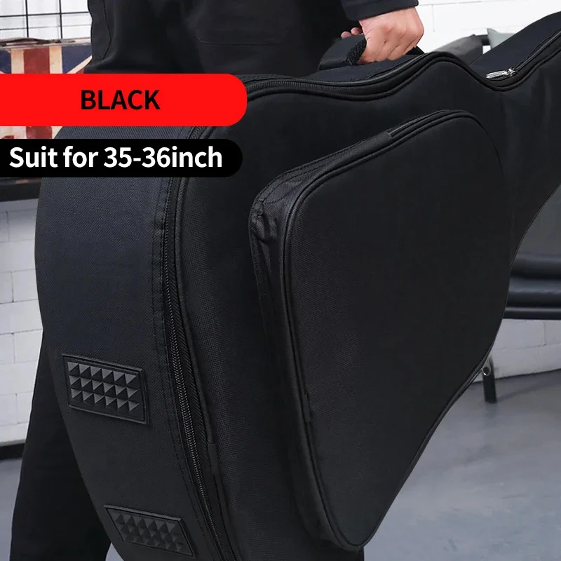 thumbnail image 1 of Mochila Oxford impermeable para guitarra de 41 pulgadas de grosor, funda suave de calidad para bajos eléctricos de 36'' y 39'', funda para música clásica XA6CT, 1 of 5