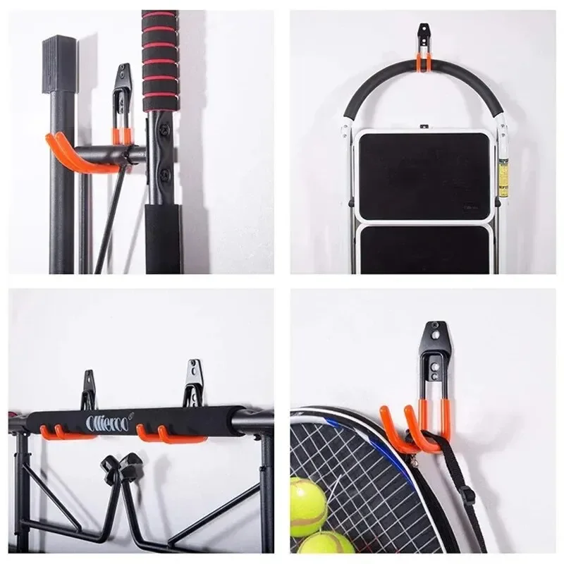 2pcs Heavy Duty Metal Hook Garage Organizer Wall Mount Bicycle Hanger Hooks Wall Mount Anti-slip Storage Hook For Ladders Garden 3