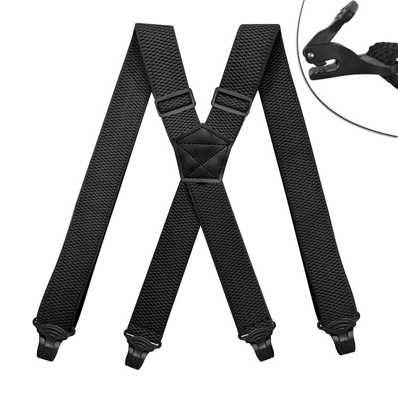 Olata X-Hosenträger Mit Karabinerhaken - 4 Cm Breit, Verstellbar Bis 135 Cm | Edelweiß Muster