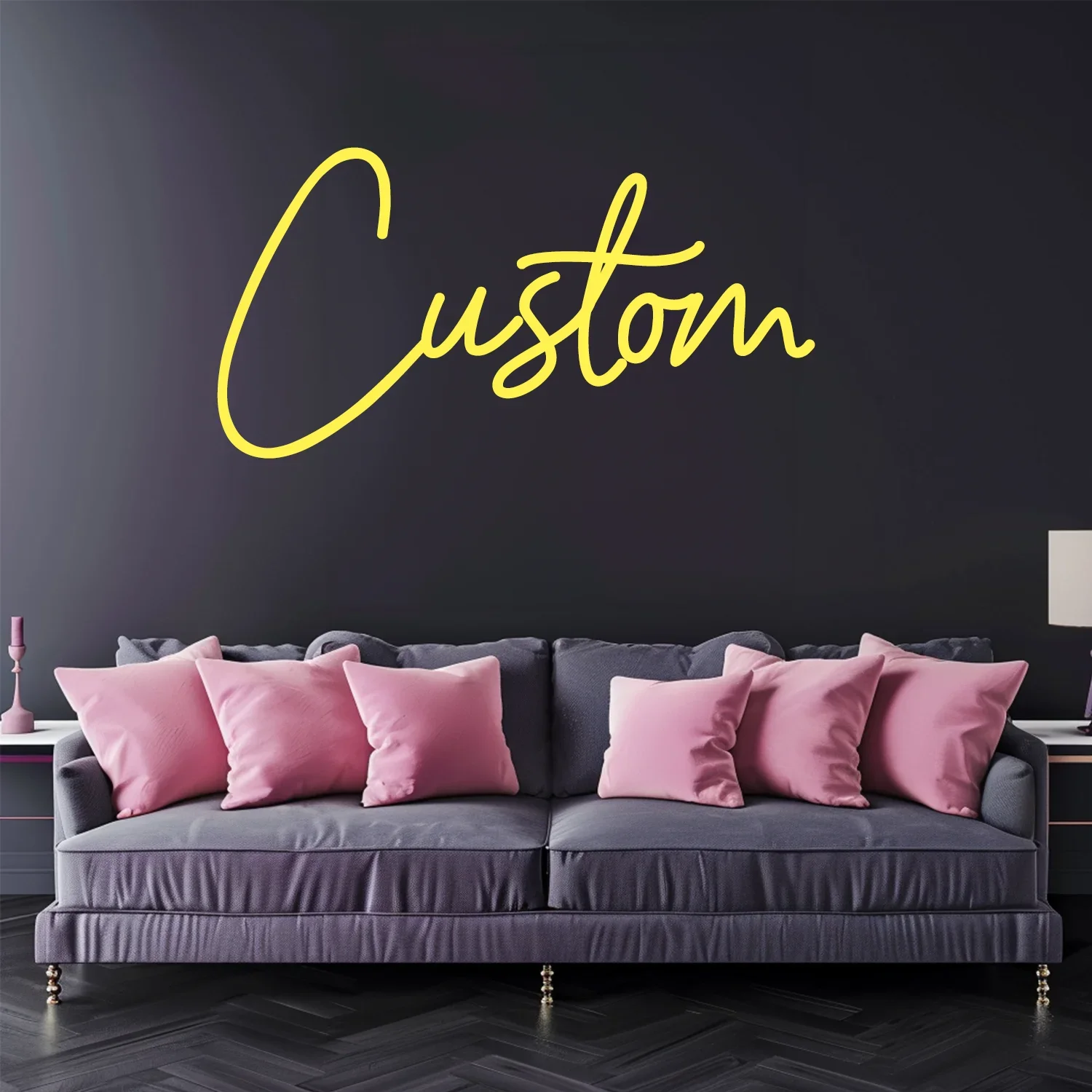 Personalized Neon Sign with Crown - USB Powered Wall Decor
