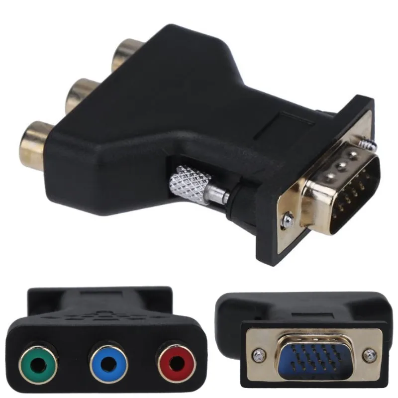 Vga cable adapter Vga cable Vga to av converter Vga extender splitter 15 Pin VGA Male to 3 RCA Female Converter Adapter Splitter Professional Digital Cables Wire Connector