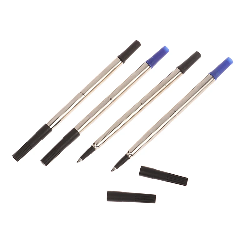 2Pcs Blue Ink Parker Style Standard 0.5/0.7mm Ballpoint Pen Refills Nib Medium Push Action Rotary Universal Metal Pen Refill 2pcs conical nozzle guards 15mm inner hole for binzel style welding welder mig mb25 gas push nozzle shroud soldering equipment