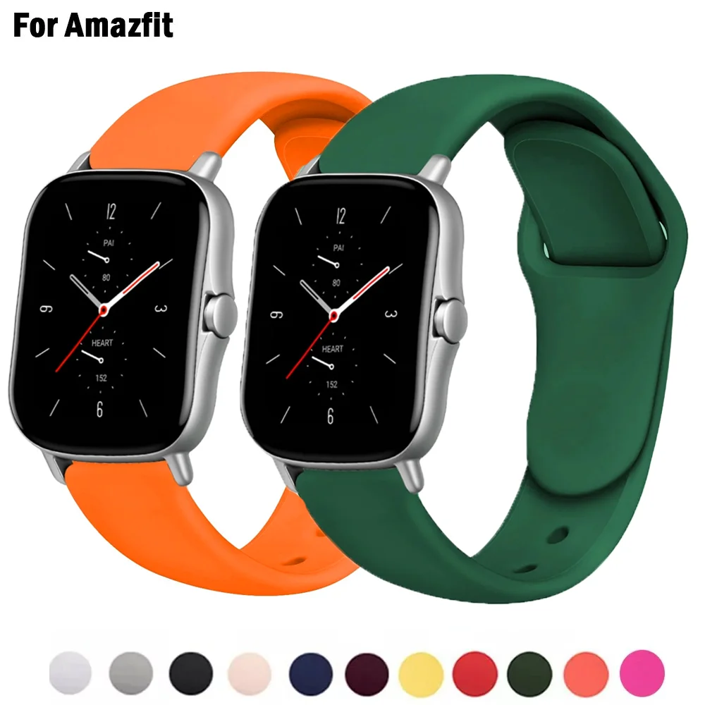

Ремешок силиконовый для Amazfit GTS 2 2e, браслет для GTS2 Mini GTR 42 мм/47 мм, браслет для Amazfit bip/pace, 20 мм/22 мм