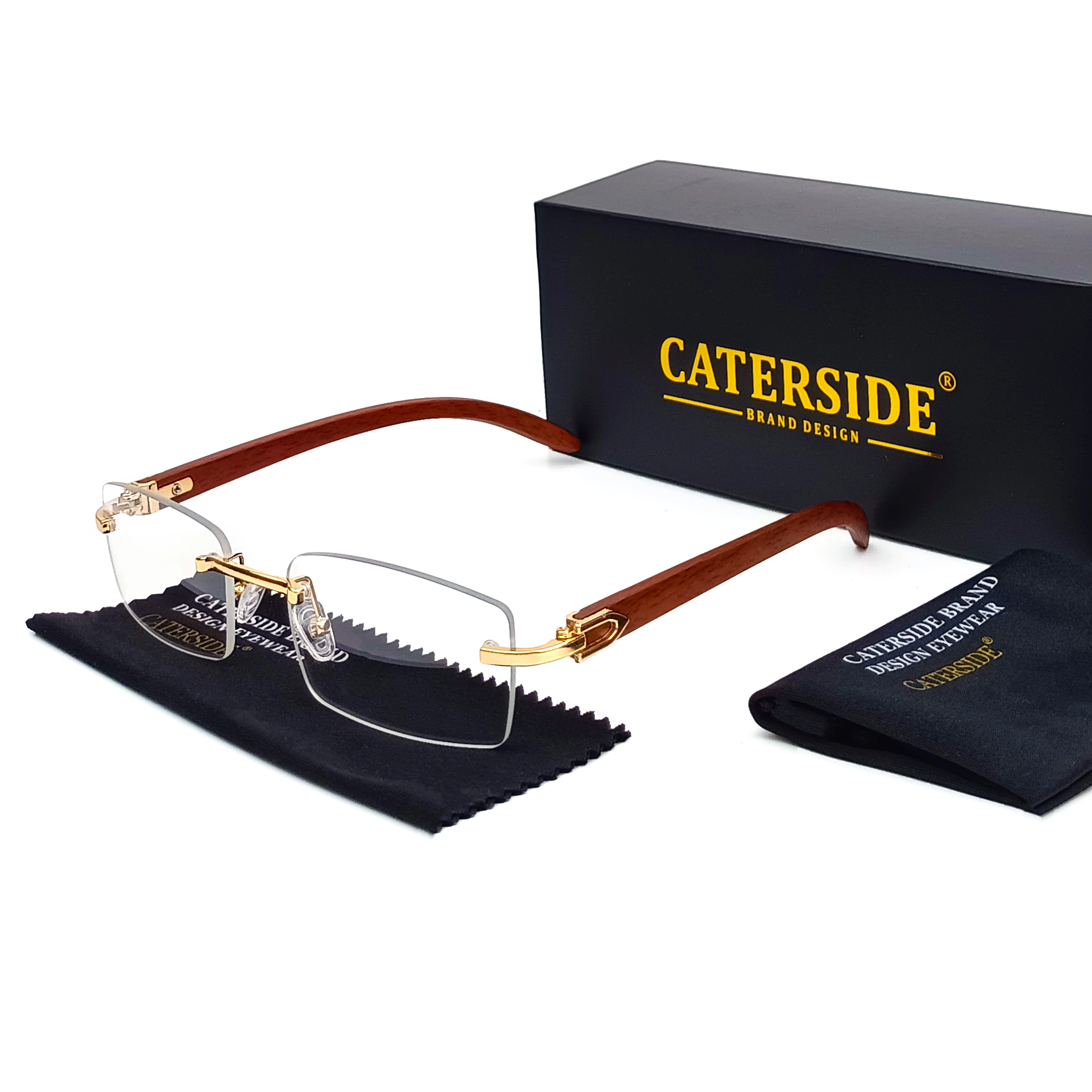 Polarized Sunglasses Steampunk Sunglasses Semi Rimless Sunglasses CATERSIDE Punk Rimless Rectangle Men Fashion Vintage Trendy Small Frame UV400