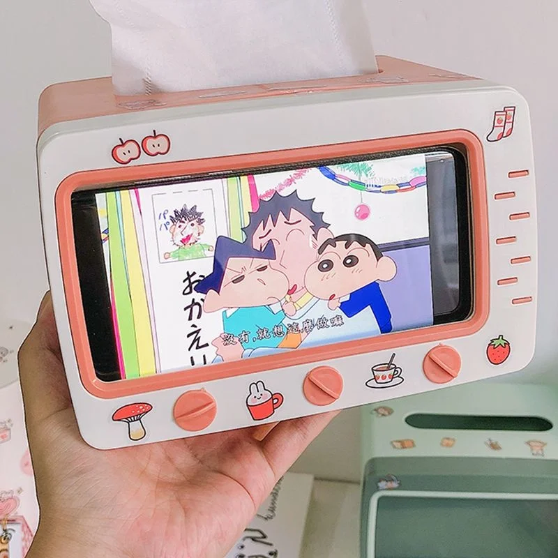 Cute Plastic Tissue Box Home Multifunctional Kawaii Desktop TV Tissue Box Case Simple Creative Storage Napkin Holder Paper Tray tissue dispenser tissue box