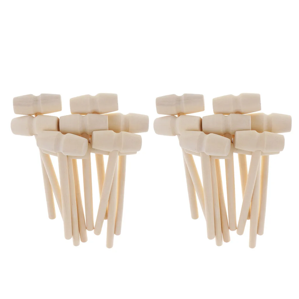 Mini Hammer 3pcs mini toy wooden hammer hammer percussion for cracking nuts tools wooden DIY crafts making tools