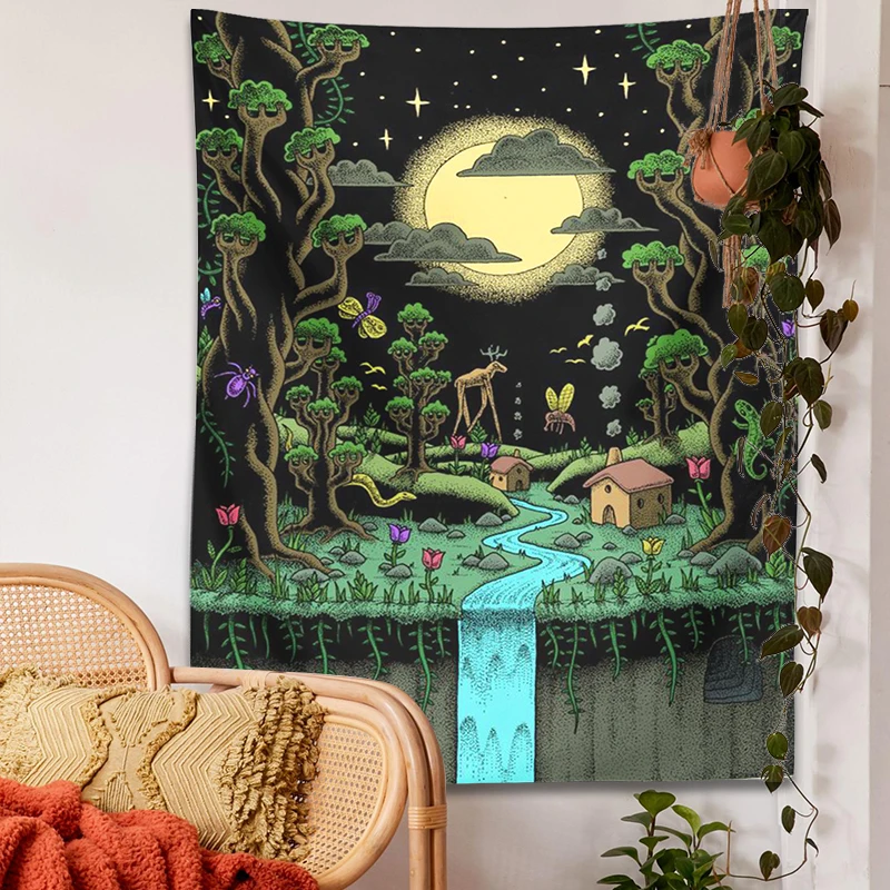 

Psychedelic Skull Tapestry Bohemia Decoration For Bedroom Tapestries Decoration Pictures Room Wall Cloth Tapestries Tapiz