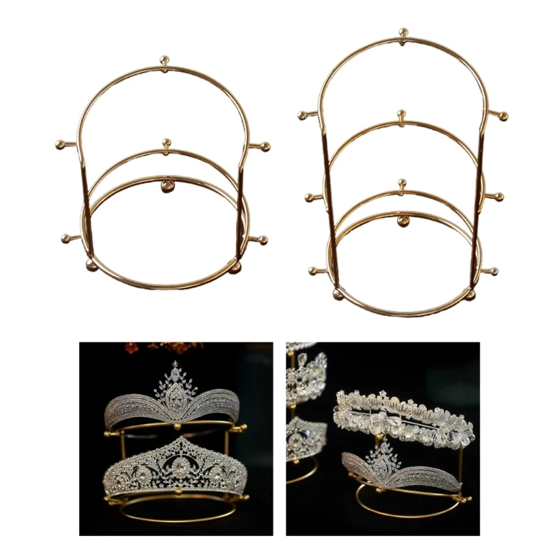 

Princess Beads Dsiplay Rack Metal Gold Crystal Headbands