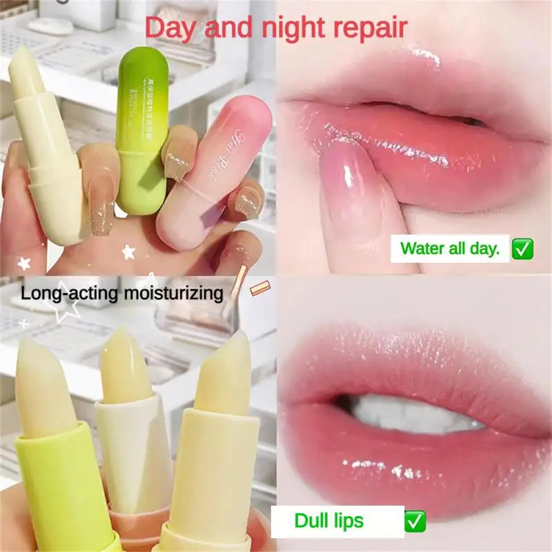 

Avocado Color Lip Balm Crystal Temperature Change Lipstick Girl Moisturizing Lasting Lip Gloss Makeup Lip Care Repair Cosmetics