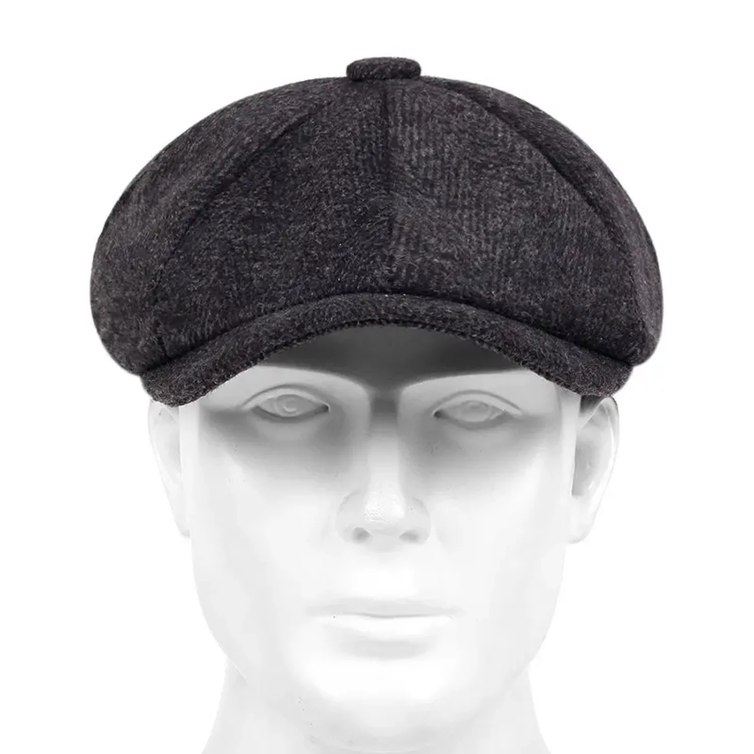 Classic Vintage Men's Cotton Striped Newsboy Cap-1pc Flat Beret Cap