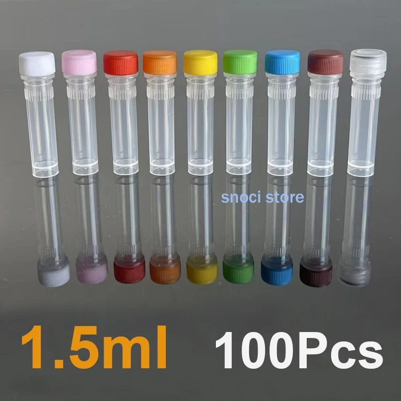 1.5ml PP Lab Cryopreservation Tube Cryotube Freezing Tubes Centrifuge Tube Volume Vials Bottles With Screw Cap 100pcs
