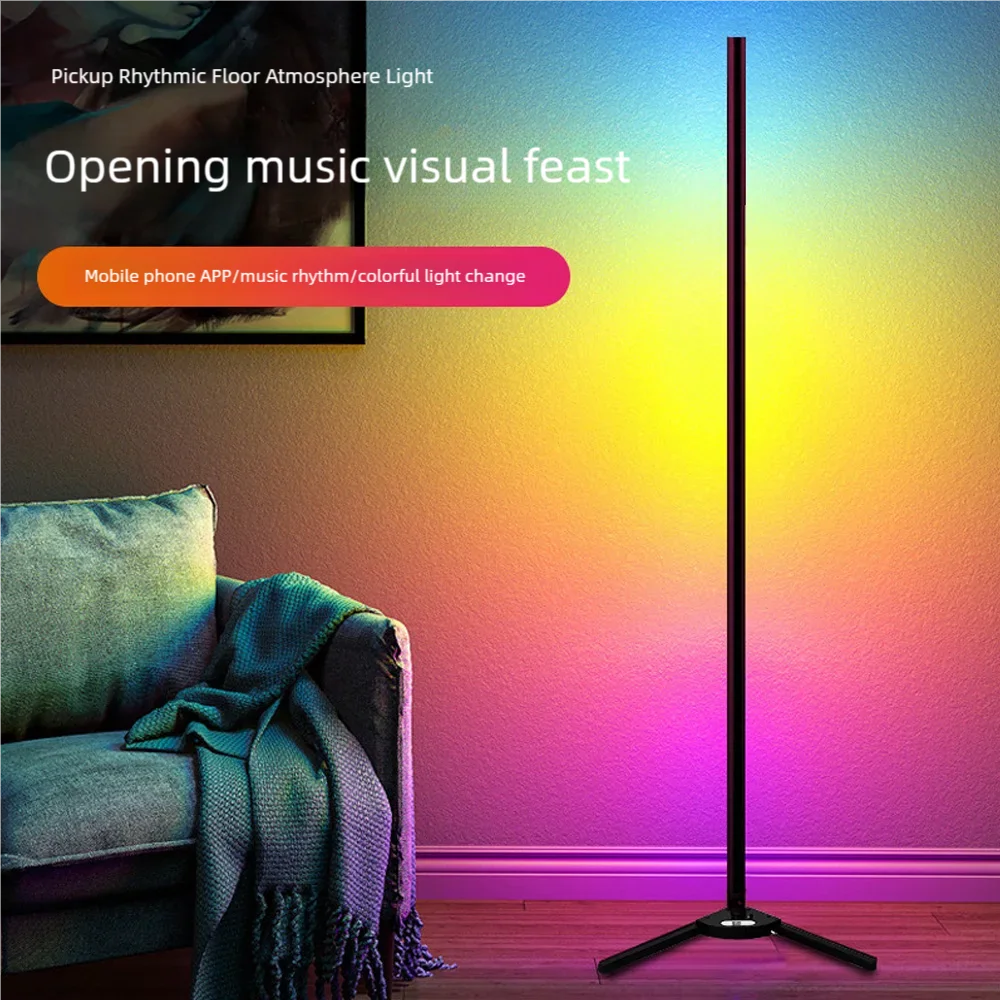 

Remote control APP corner rgb ambient light phantom dimmable led colorful floor lamp usb plug-in gaming room music rhythm light