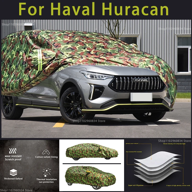 

For Haval Huracan Oxford Car Cover Cover Outdoor Protection Snow Cover Sunshade Waterproof Dustproof Camouflage Car Covernc