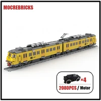 City Station Vehicle Dutch NS SGMm Passenger Train Technology Building Blocks Railway Carriage Sets Kid's DIY Toys Bricks Gifts 2