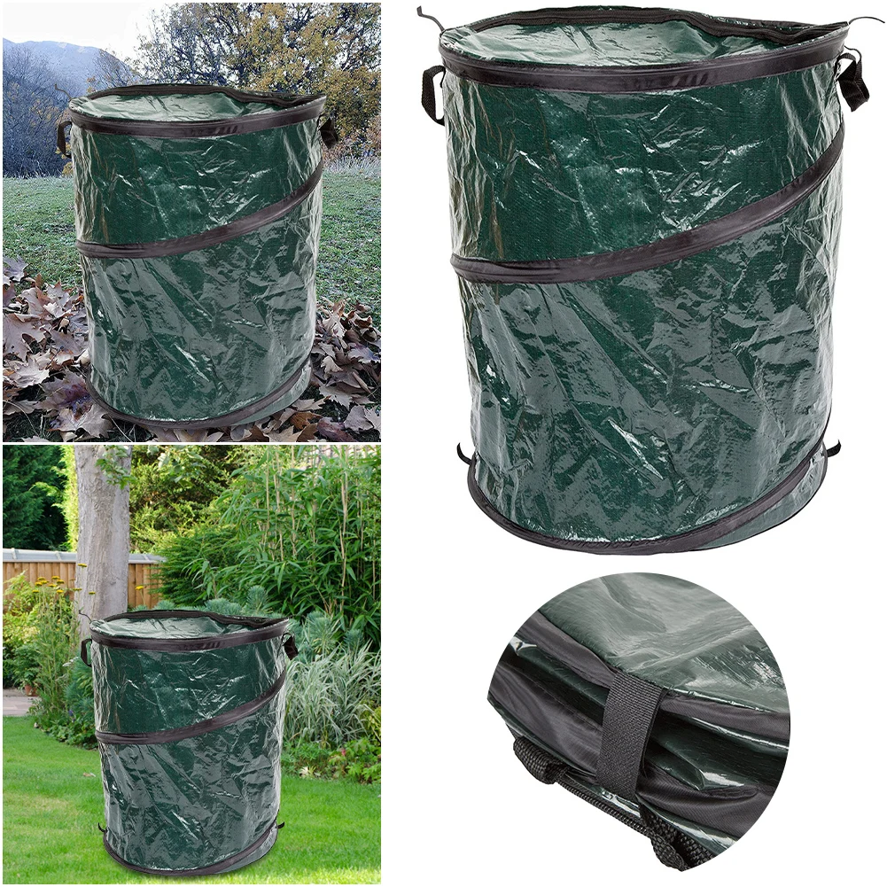 110L Garden Waste Bag Large Capacity Garden Storage Bag Foldable Waterproof Leaf Sack Trash Can Container Yard Leaf Container garden waste bag