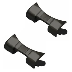 Metal Watch Strap Arc Elbow Connector - Premium Replacement Accessory (14mm to 24mm) - 20mm (Black - 1pair)