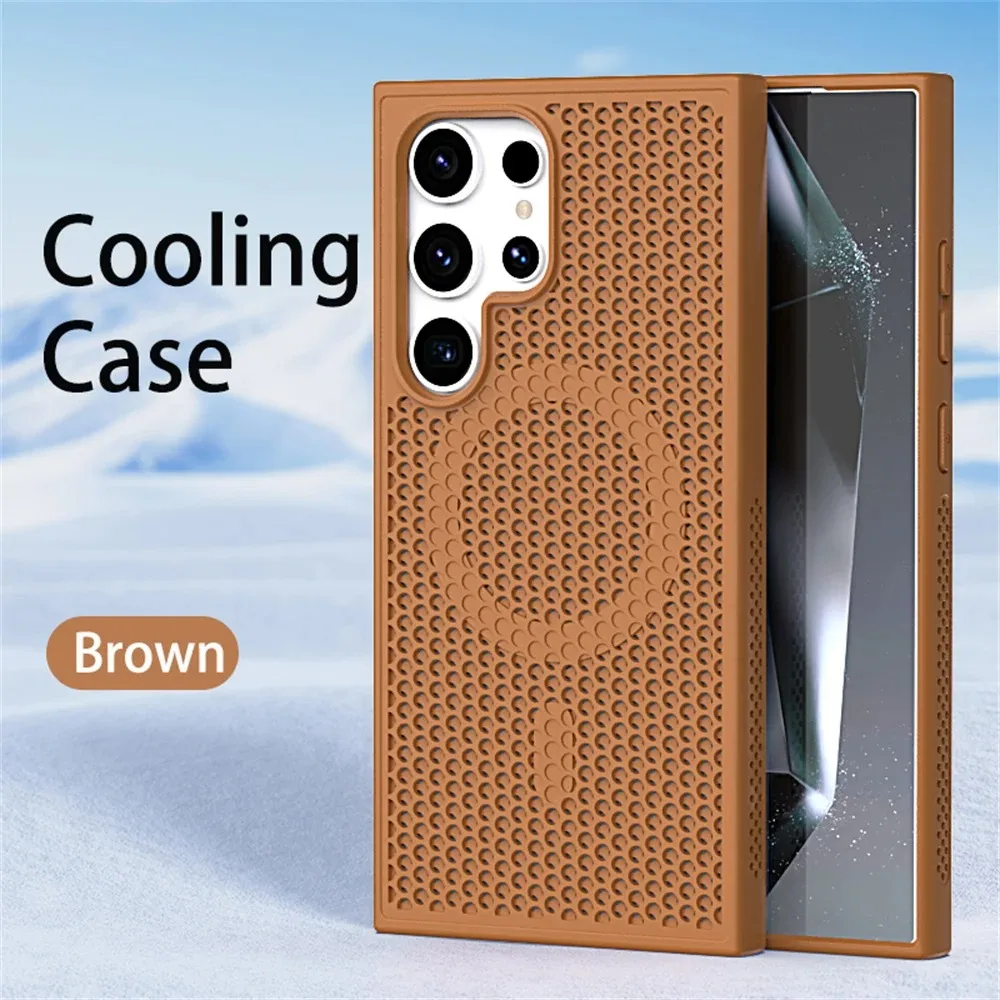 Fashion Cooling Heat Dissipation Breathable Phone Case with Magnetic Back Cover