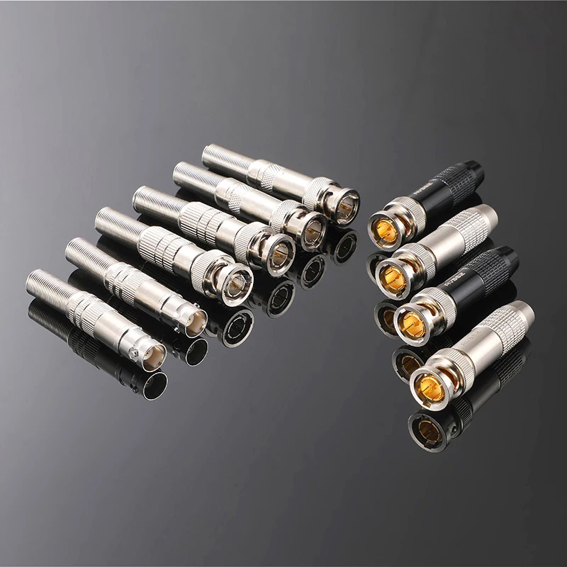 

Gold Plated BNC Male Female Adapter WiFi Surveillance Video Camera Connector Oscilloscope 50/75 Ohm Q9 Male Plug Support 3G-SDI
