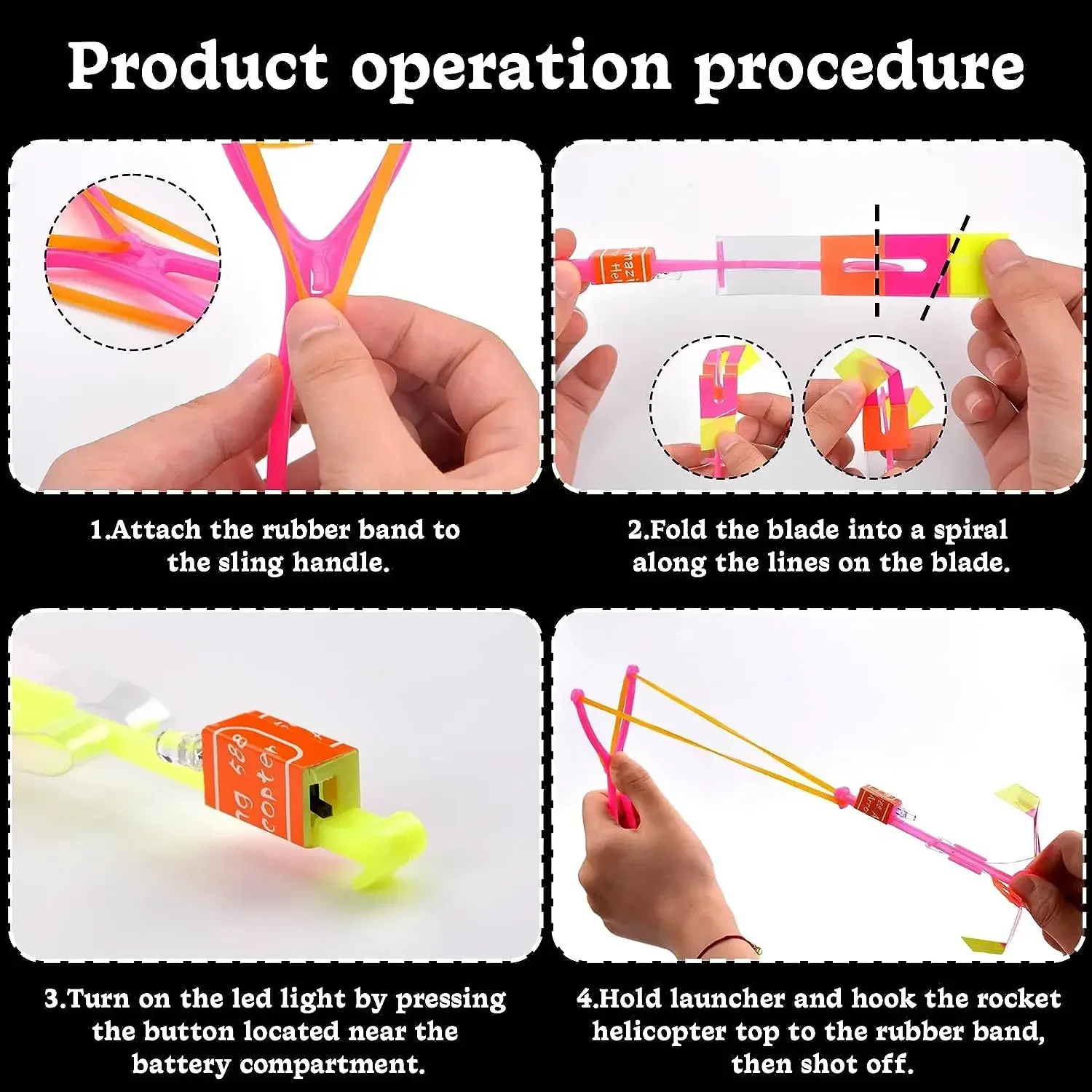 LED Luminous Slingshot Outdoor Flash Light Flying Arrows Flying Toys Helicopter Slingshots Catapult Kids Adults Toy Party Props children toys,flying toy