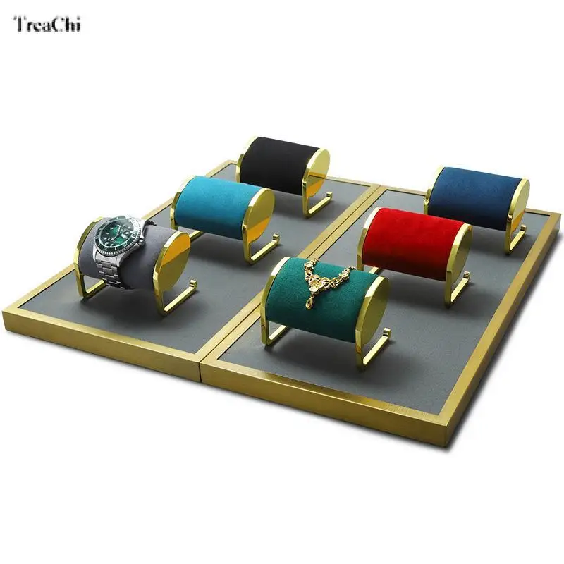 Bracelet Watch Display Stand Watch Bracelet Jewelry Window Display Props Microfiber Metal Jewelry Display Stand