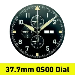 Solid Stainless Steel Pilot Chronograph Watch with Sapphire Crystal - 43mm Case, 5ATM Water Resistance, Miyota Movement (Black dial hands)