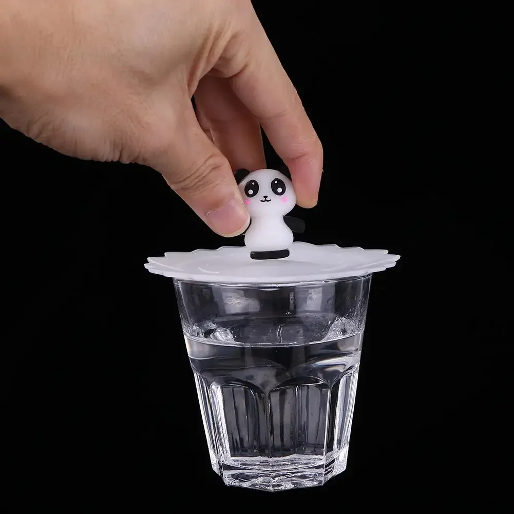 Cute Silicone Cup Cover High Temperature Resistance Sealed Cups Lids Tea Mug Cups Suction Seal Cap Diameter10 cup cover