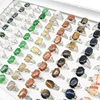 20/50pc/Lot Wholesale Bohemia Mix Style Natural Veins Stone Finger Rings for Women Pink Crystal Agate Joint Ring Wedding Jewelry 1