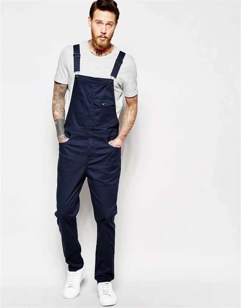 Fashion Youth Strap Pants Streetwear Male Slim Fit Splicing Pocket Straight Trousers Four Seasons Daily Casual Men's Clothing 23 5