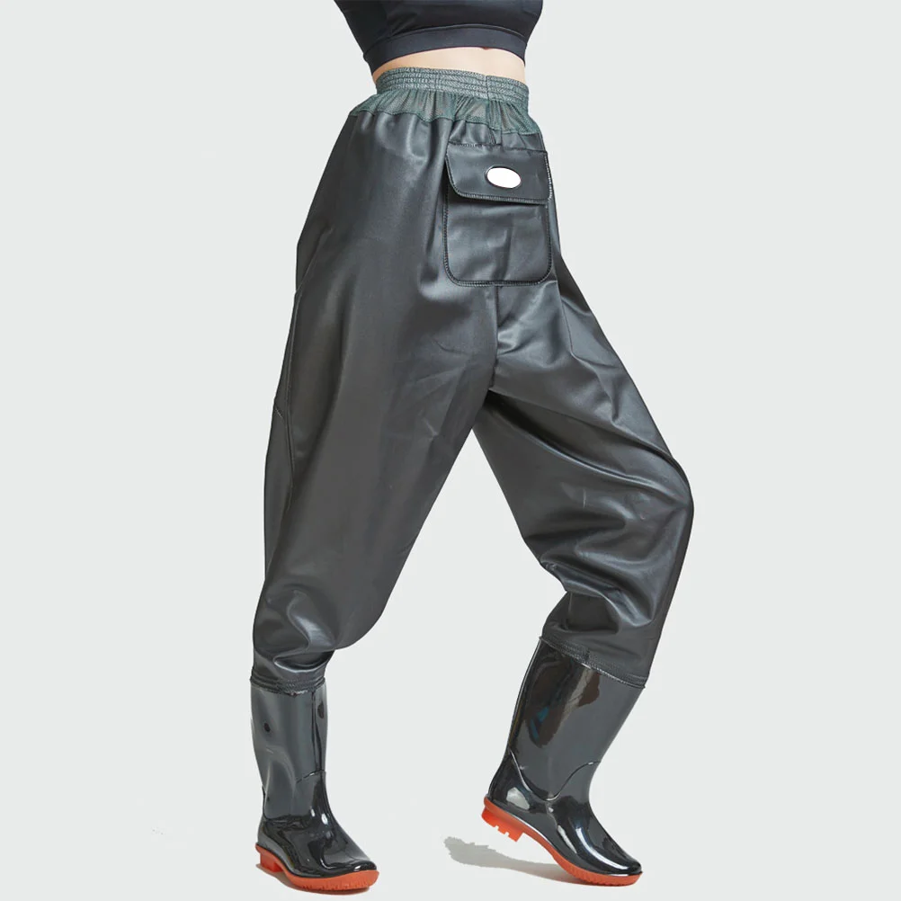 

Breathable Wader Pants Half Body Fishing Pants Convenient Wader Pants with Shoe for Outdoor Outside (Black and Green, 38 Yard)