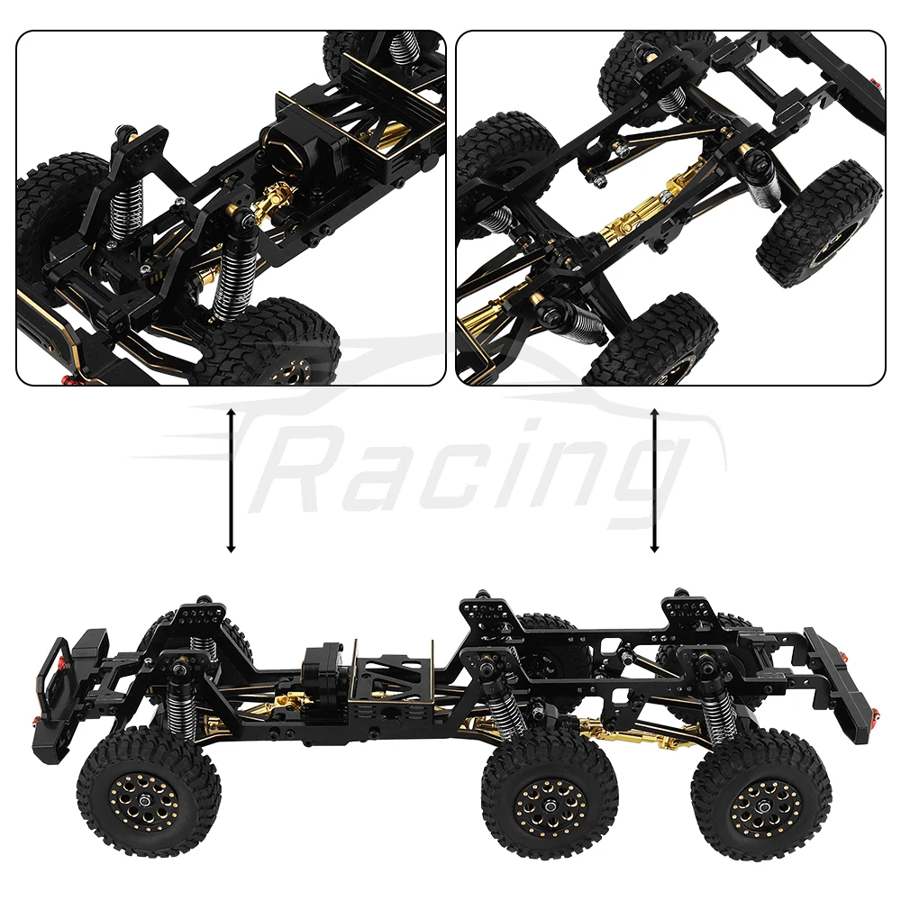 Ȳ + ˷̴ ݼ 6x6 RC ڵ  ,  ߰ Ĺ  ڽ, TRX4M 1/18 RC ũѷ ڵ ǰ DIY