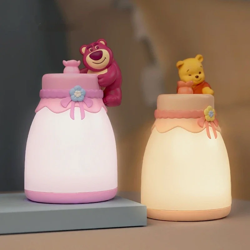 

Бутылочка «Винни Пух» Disney Lotso, светящийся теплый светильник для сна девушек, ночник для спальни, рождественские подарки