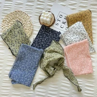 Print Flower Neck Scarf Shawl Summer Triangle Hair Head Wrap Headband Handkerchief Hair Ties Bandanas Hair Ribbon For Women 1