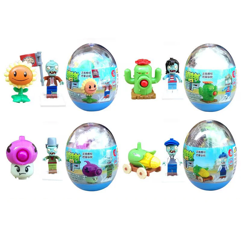 Plants vs Zombies Building Blocks Toys Twisted Egg 3rd Generation 4 Styles Zombies and Plants Doll model Toys For Kids Gifts
