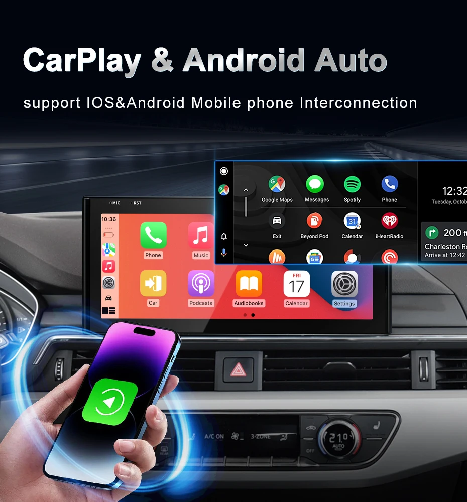 Qualcomm Snapdragon 680 6225 2.4GHz Wireless CarPlay Auto For AUDI A4 A5 B9 Car