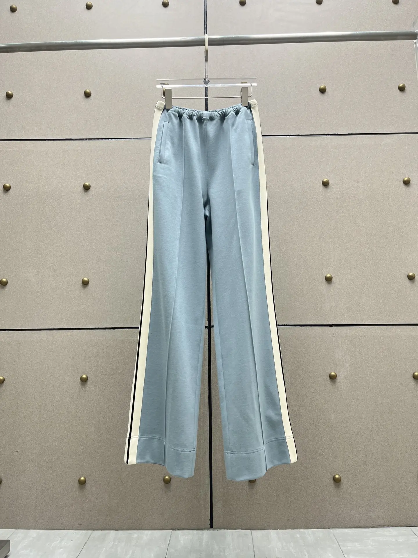 

2023 Autumn/Winter Fashion New Women's Clothing Knitted Side Stripe Soft Cotton Trousers 0905