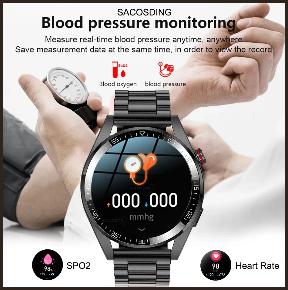 SACOSDING Ʈ ġ  ȭ 454*454 AMOLED ũ  Ʈ ġ es  ڵ  8 ⰡƮ   Smartwatch