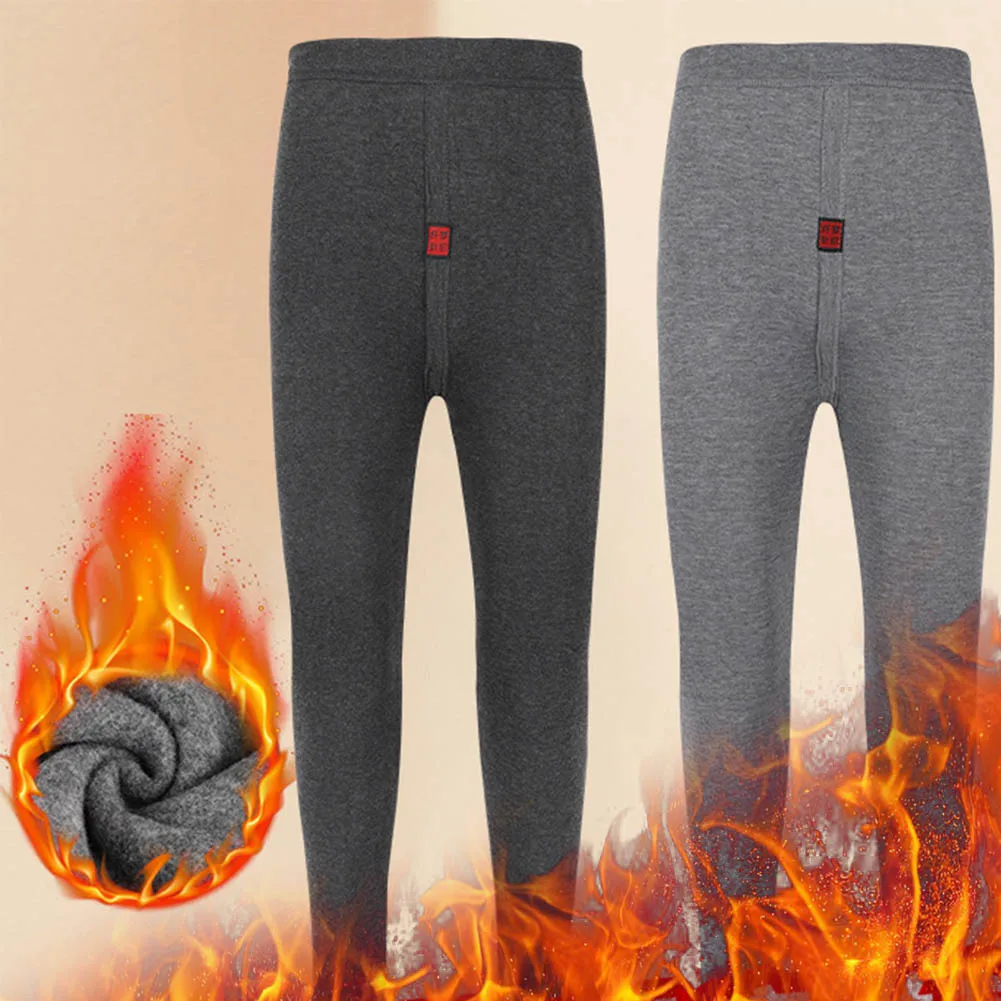 Mens Fleece Lined Elastic Warm Long Johns Legging Thermal Underwear