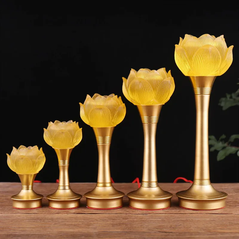 

Китайские лампы Liuli Lotus, украшения для дома, подключаемые лампы, аксессуары, лампа Будды для зала, традиционные товары Будды