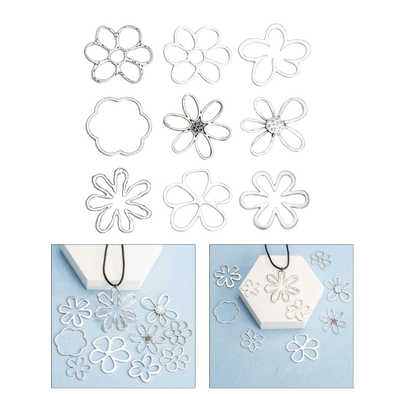 

Elegant Irregular Flower Choker Necklace for Women Hollow Out Flower Beads Dangle Pendants for DIY Bracelet Jewelry