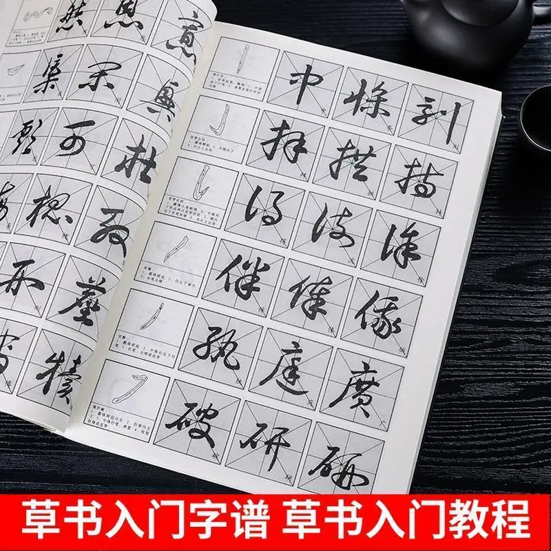 Chinese calligraphy cursive technique Copybook Tutorial Thousand character line brush copybook book Libros Art Livros Art