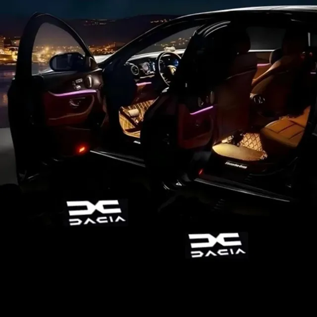 Car Door LED HD Welcome Courtesy Shadow Projector Lamp Logo Light For Dacia Duster Logan Sandero 2 Mcv Sandero MK Cilo Stepway 1
