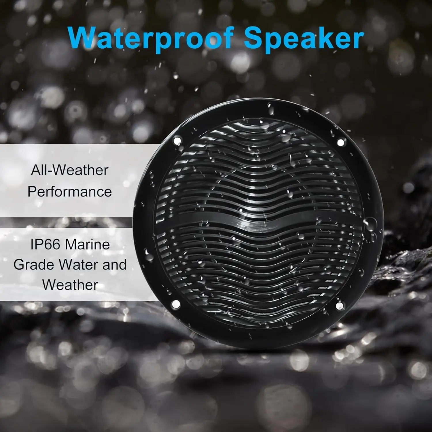2 Way 6.5 Inch 120W Waterproof Weather Resistant Marine Speakers for ATV UTV marine speakers