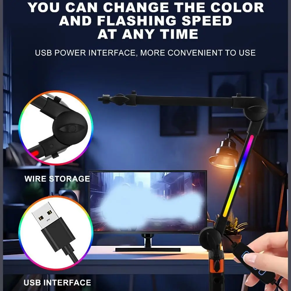 마이크 붐 암 마이크 스탠드 데스크 장착형 360도 °   비디오 게임 스튜디오 오디오 마이크 스탠드 액세서리용 회전식 견고한 범용